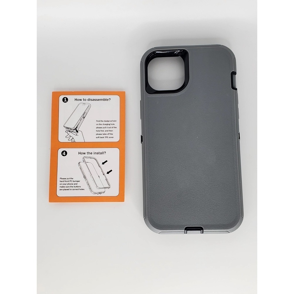 Rugged Shockproof Case For iPhone 15 Plus Heavy Duty Protective Cover Gray